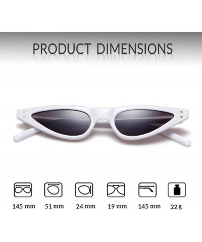 Vintage Retro Cat Eye Sunglasses For Women Small Glasses with Rivet - White - CY189OWYN7O $5.73 Oversized