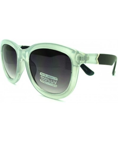 Round Oval Frame Sunglasses Womens Modern Fashion Eyewear - Gray Black - CD11EDAWJ8Z $7.56 Round
