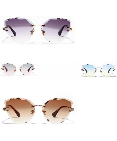 Retro Personalized Metal Frame Progressive Colored Lens Cat Eye BorderlColorful Crystal Texture Sunglasses - CD198AHXOUM $15....