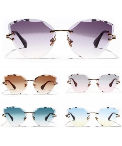 Retro Personalized Metal Frame Progressive Colored Lens Cat Eye BorderlColorful Crystal Texture Sunglasses - CD198AHXOUM $15....