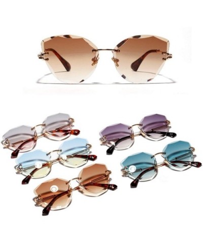 Retro Personalized Metal Frame Progressive Colored Lens Cat Eye BorderlColorful Crystal Texture Sunglasses - CD198AHXOUM $15....