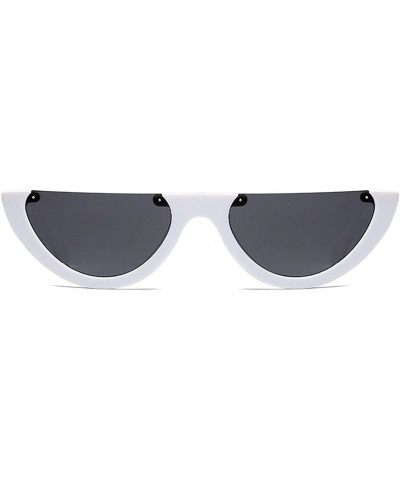 Cat's Eye Sunglasses Triangle Half Frame - Retro Sunglasses for Women Vintage Super Cool Sunglasses - CX189X5T3WM $6.18 Cat Eye