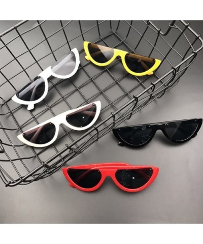 Cat's Eye Sunglasses Triangle Half Frame - Retro Sunglasses for Women Vintage Super Cool Sunglasses - CX189X5T3WM $6.18 Cat Eye