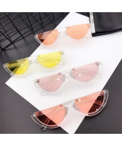 Cat's Eye Sunglasses Triangle Half Frame - Retro Sunglasses for Women Vintage Super Cool Sunglasses - CX189X5T3WM $6.18 Cat Eye