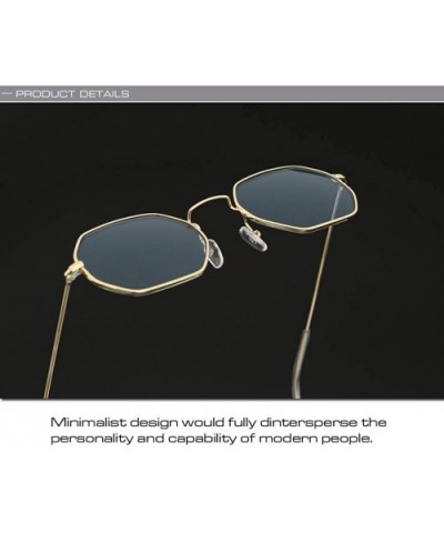 Small Round Vintage Mirror Lenses UV Protection Unisex Sunglasses by - Gold Blue - C818TYT0Y39 $7.80 Oversized