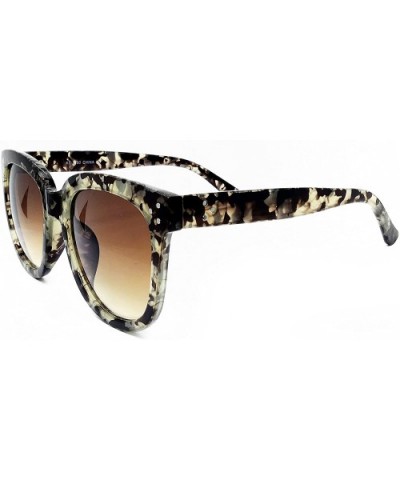 7222 Premium Oversize XXL Women Men Mirror Brand Style Fashion Sunglasses - Amber Grey - CH18XIC772H $13.30 Round