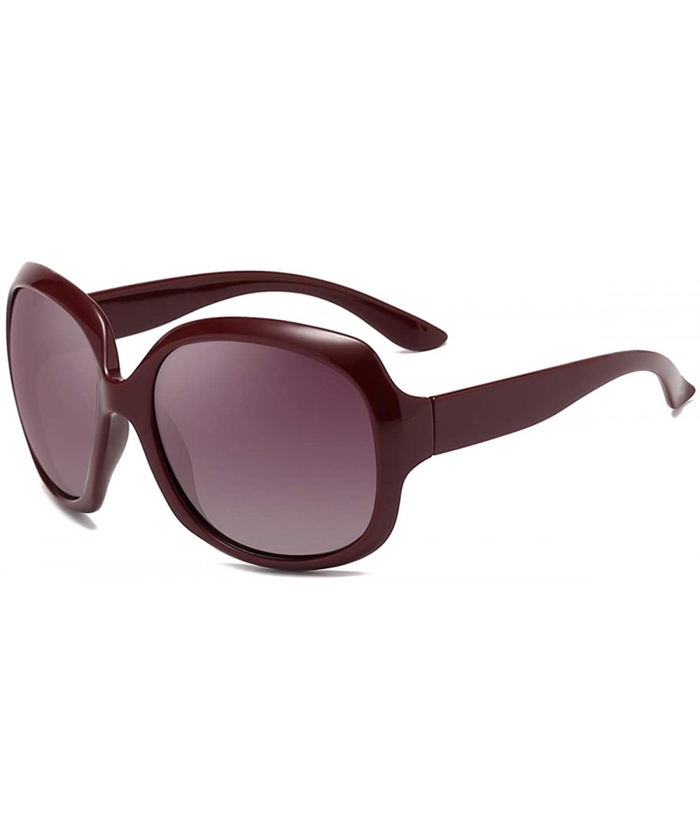 Oversized Polarized for Women Sunglasses Classic Fashion Brand Designer Shades for Ladies Sunglasses - Brown - C71940GLYQA $8...