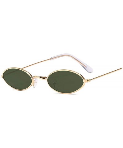 Retro Small Oval Sunglasses Women Vintage Shades Black Red Metal Color Sun Glasses Fashion Lunette - Goldg15 - CV1985GNKS0 $2...