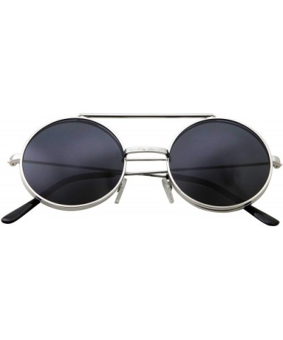 Vintage Steam Punk Round Flip Up Sunglasses for Men and Women Retro Metal Frame - CB18ODZ52AE $8.79 Round