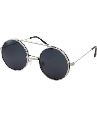 Vintage Steam Punk Round Flip Up Sunglasses for Men and Women Retro Metal Frame - CB18ODZ52AE $8.79 Round