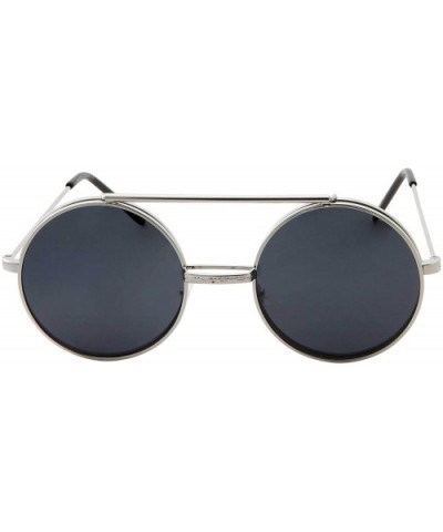 Vintage Steam Punk Round Flip Up Sunglasses for Men and Women Retro Metal Frame - CB18ODZ52AE $8.79 Round