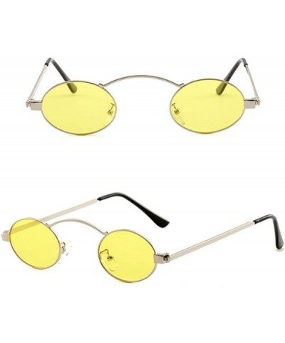 Vintage Small Round Sunglasses Retro-Style Polarized Sunglasses Mirrored Lens Circle Glasses - Yellow - CV196UN8EGW $5.74 Round