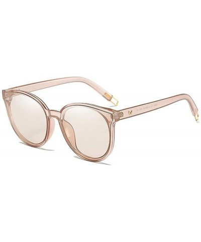 The Luxe Flat Top Oversized Cat Eye Sunglasses for Girls and Women - Brown Clear - CQ193XK6S9G $44.19 Oversized