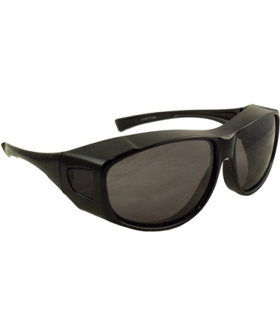 Fit Over Sunglasses with Polarized Lenses - Wear Over Prescription Glasses - Black Frame / Smoke Lens - CU11VANB99D $9.29 Sport