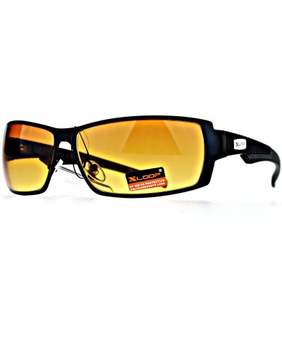 Xloop HD Sunglasses High Definition Clarity Lens Mens Rectangular Frame - Black - CD1875O3H9G $8.12 Rectangular