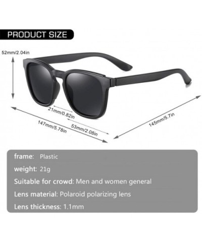 Square Sunglasses Men Polarized Driving Frame Travel Fishing Sunglasses Male - C1black - CE194NA07K3 $25.12 Square