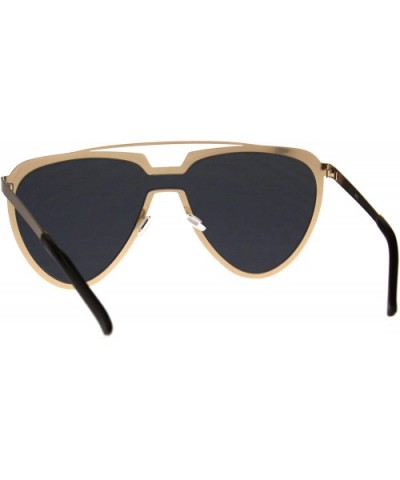 Unique Aviator Sunglasses Unisex Oversized Futuristic Fashion Shades - Gold (Black) - C618KETM0IM $7.94 Aviator