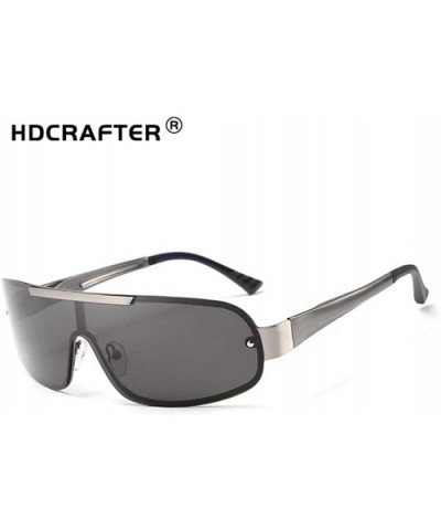 Fashion Retro Biker Fishing Polarized Sunglasses for Men - Grey - CP18ZSL6AMI $8.90 Oversized