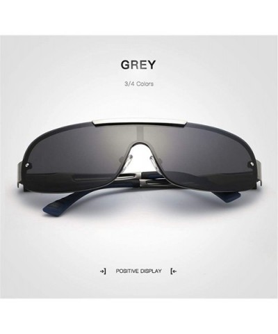 Fashion Retro Biker Fishing Polarized Sunglasses for Men - Grey - CP18ZSL6AMI $8.90 Oversized