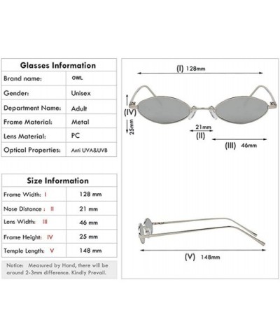 Oval Ultra Thin Small Skinny Slim Narrow Metal Frame Sunglasses Colored Lens - Silver-clear - CJ18HZRY56C $6.99 Oval