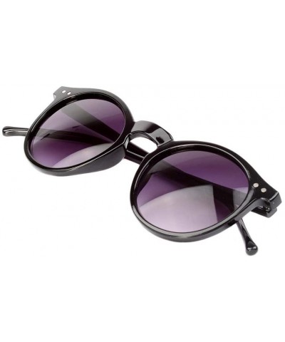 Sun Glasses Unisex Vintage Retro Women Men Glasses Mercury Mirror Lens Sunglasses-Black Grey Grad - CV199HTG8M5 $20.23 Goggle