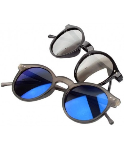 Sun Glasses Unisex Vintage Retro Women Men Glasses Mercury Mirror Lens Sunglasses-Black Grey Grad - CV199HTG8M5 $20.23 Goggle