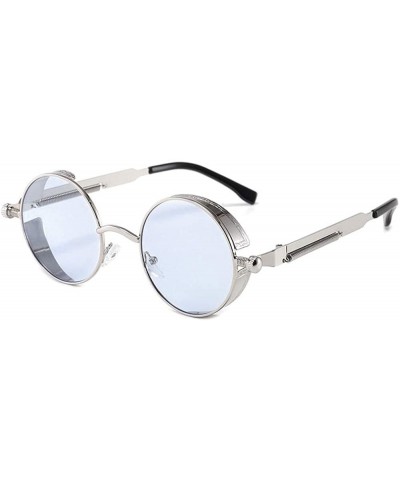 Retro Round - Framed with Metal Spring Prince Mirror Men's Sunglasses - 16 - C1198S94LL3 $16.16 Aviator