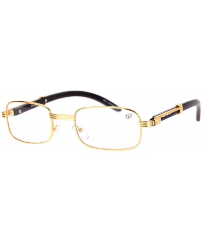 Art Nouveau Vintage Style Rectangular Metal Frame Eye Glasses - Gold - CU12DI9BXOX $11.29 Round