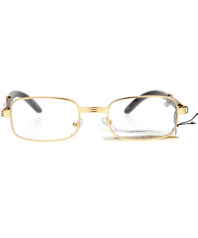 Art Nouveau Vintage Style Rectangular Metal Frame Eye Glasses - Gold - CU12DI9BXOX $11.29 Round