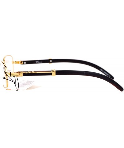 Art Nouveau Vintage Style Rectangular Metal Frame Eye Glasses - Gold - CU12DI9BXOX $11.29 Round