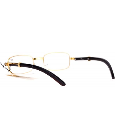 Art Nouveau Vintage Style Rectangular Metal Frame Eye Glasses - Gold - CU12DI9BXOX $11.29 Round