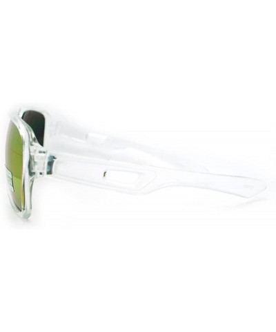 Retro Multicolor Lens Sunglasses Sporty Racer Flat Top Aviators - Clear - C011GIBHMTJ $7.51 Aviator