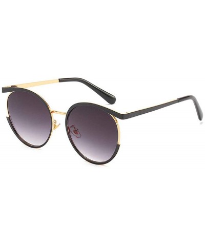 Ultra light Fashion Lady Unique Designer Sunglasses Round Frame Men Cat Glasses UV400 - Gold Gery - CM18SKXHRLG $6.82 Round
