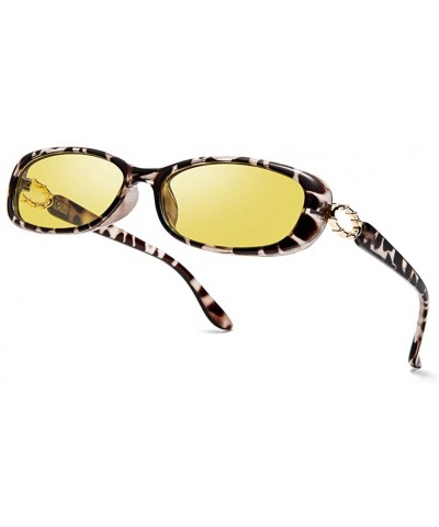 Rectangle Sunglasses for Women Polarized Photochromic Glasses Small Oval Computer Eyeglasses - Leopard - C1196RGGIII $18.84 Oval