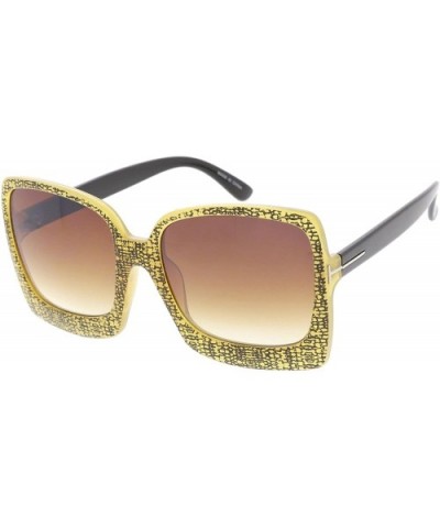 Heritage Modern "Boxed" Simple Square Frame Sunglasses - Yellow - CI18GXYDIQ3 $5.52 Square