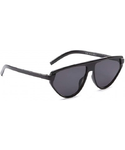 Vintage Oversized Sunglasses Radiation Protection - Black - CJ196IORUHH $3.57 Semi-rimless