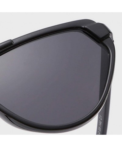 Vintage Oversized Sunglasses Radiation Protection - Black - CJ196IORUHH $3.57 Semi-rimless