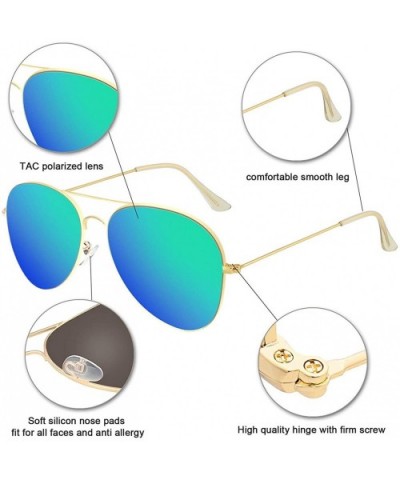 Polarized Aviator Sunglasses for Kids Women Men UV400 Protection - Blue - CL18GQH79LD $5.95 Aviator