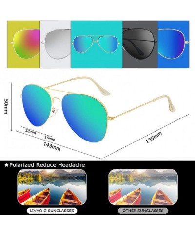 Polarized Aviator Sunglasses for Kids Women Men UV400 Protection - Blue - CL18GQH79LD $5.95 Aviator