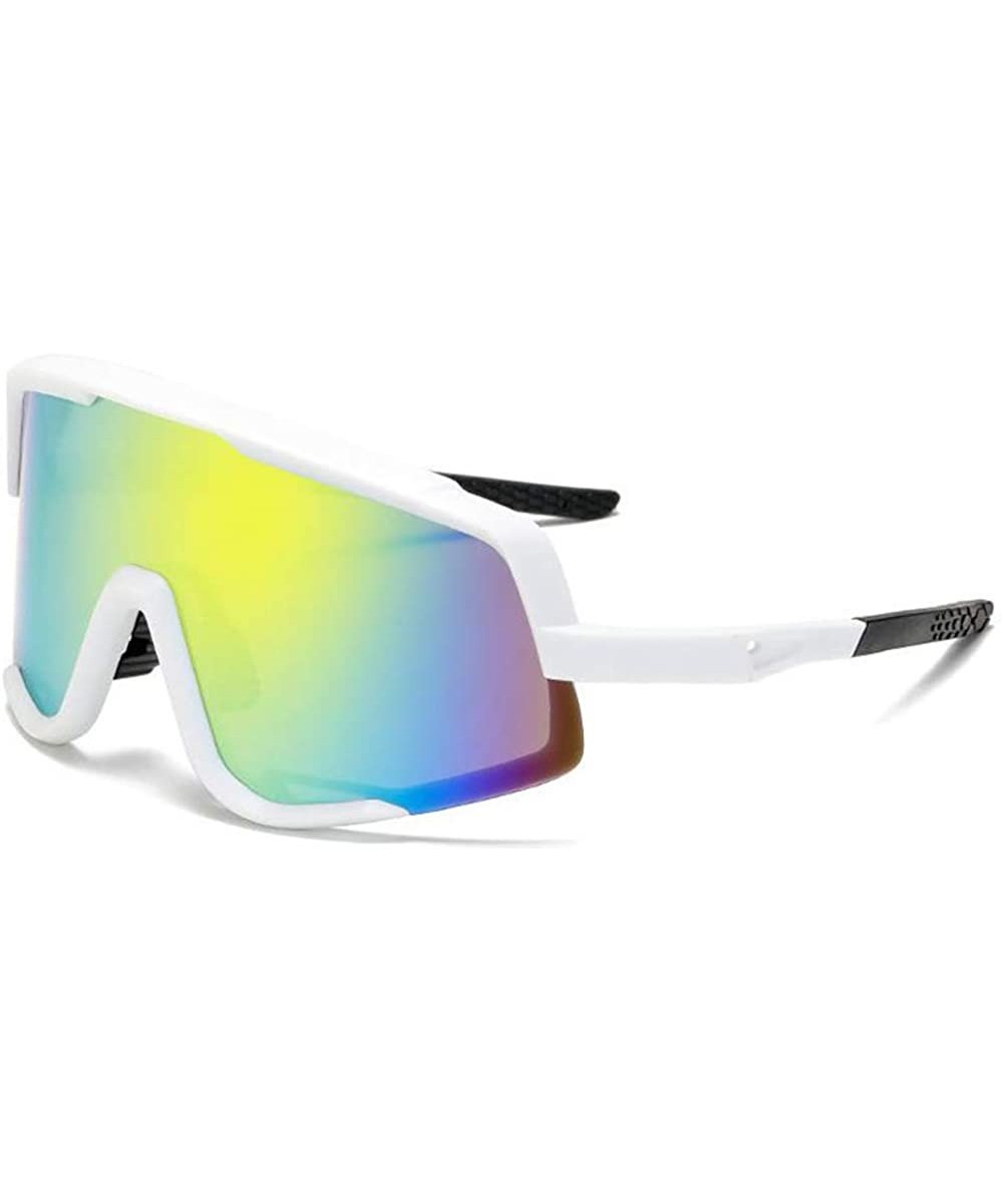 Women Sport Sunglasses Oversized Rainbow Sunglasses Driving Cycling With UV 400 Protection - C518XCAHN44 $20.29 Oversized