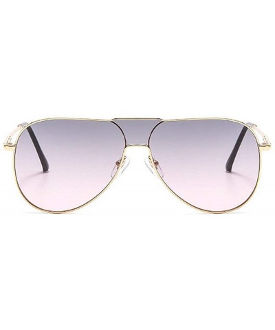 Oversized Retro Sunglasses Designer Brand Luxury Pilot Driving Sun Glasses For Women - Gray&pink - C81947Q6YMN $8.60 Oversized