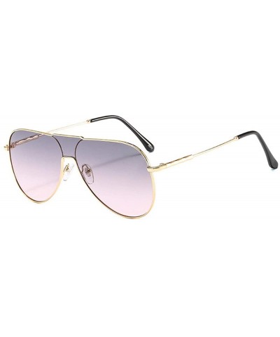 Oversized Retro Sunglasses Designer Brand Luxury Pilot Driving Sun Glasses For Women - Gray&pink - C81947Q6YMN $8.60 Oversized