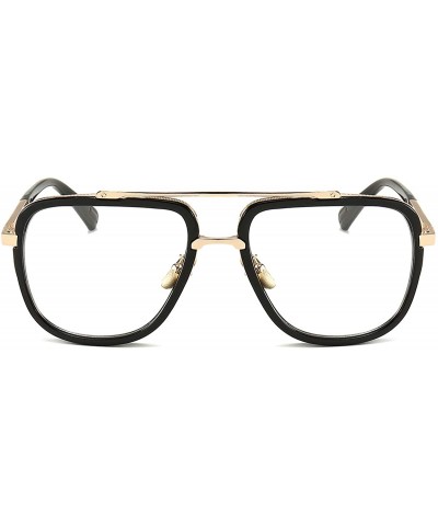 Oversized Square Sunglasses for Men Women Pilot Shades Gold Frame Retro Brand Designer - CD18NELS2DG $16.10 Square