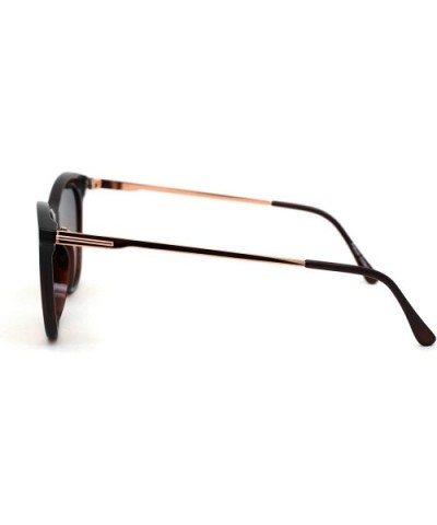 Womens Mod Chic Retro Designer Cat Eye Sunglasses - Brown Blue Peach - CI18XTTI7RL $11.43 Cat Eye