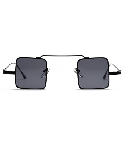 Small Square Sunglasses Men Vintage Metal Frame Retro Sun Glasses for Women - Full Black - CD18DQQEYO8 $7.49 Square