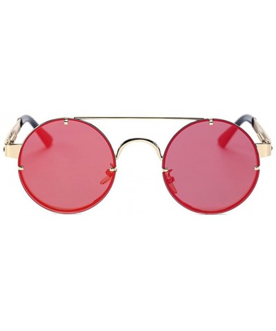 Steam Punk Sunglasses Retro Round Sunglasses - C4 - C8183QW8M4H $22.78 Oval