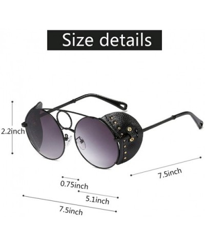 Steampunk Sunglasses Vintage Retro Eyewear UV 400 Protection Matel Frame - 3 - CV1992OSNYI $17.03 Shield