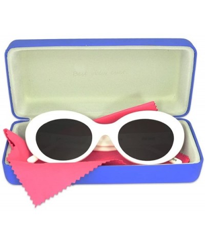 Dara Darling" Oval Sunglasses HK7210 For Women - Diff Vision DV-39 UV400 Protection - Lilia White - CO18809Z6L5 $12.89 Aviator