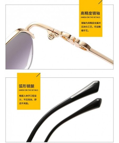 Sunglasses with Metallic Cut Edge and Large Square Frame for Ladies - 2 - C5198R9SY2U $23.58 Square