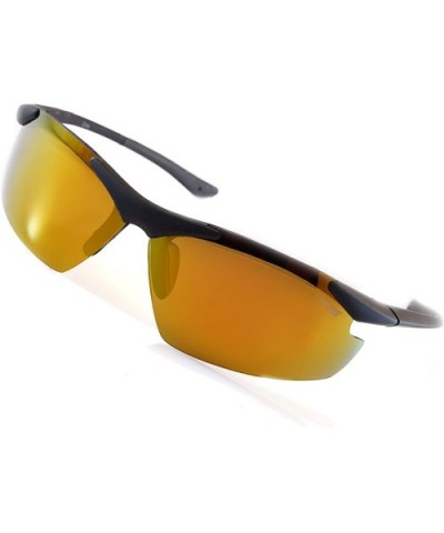Polarized Mirrored Extreme Sports Wrap Sunglasses P018 - Yellow Rv - CQ18H9TZXWM $10.77 Wrap